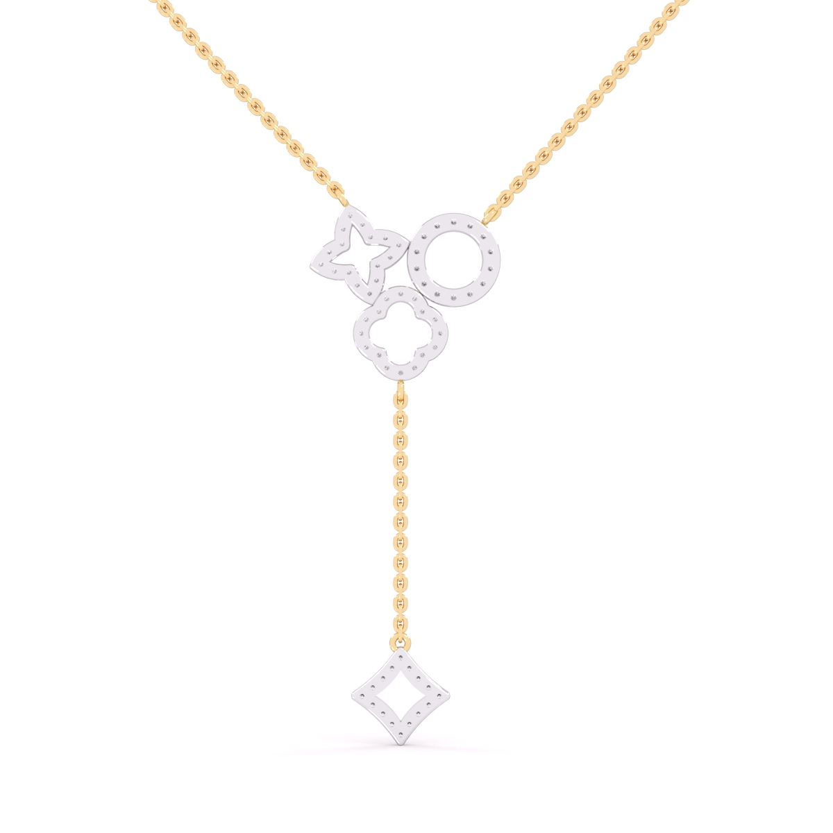 Trendy Wave Drop Lab Grown Diamond Necklace